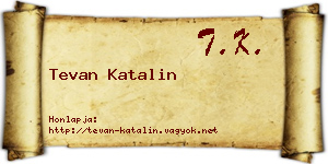 Tevan Katalin névjegykártya