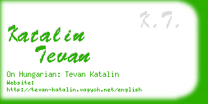 katalin tevan business card